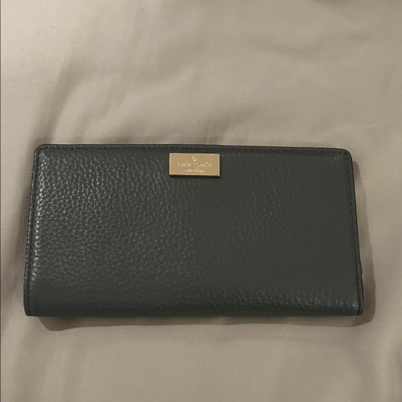 kate spade Handbags - Kate Spade Grey Pebbled Leather Wallet